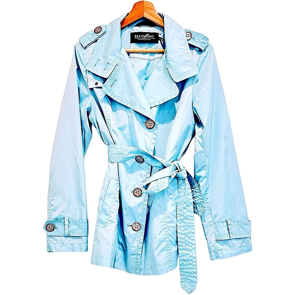 Light Blue Trench Coat with Belt